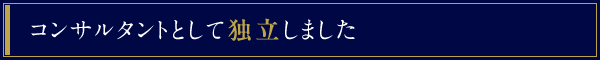 コンサルタントとして独立しました