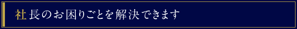 社長のお困りごとを解決できます